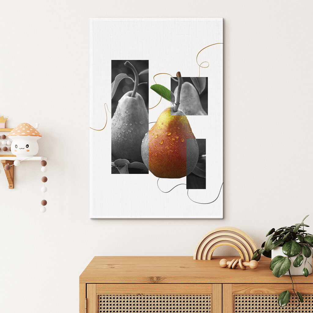 Pear with water drops on it
