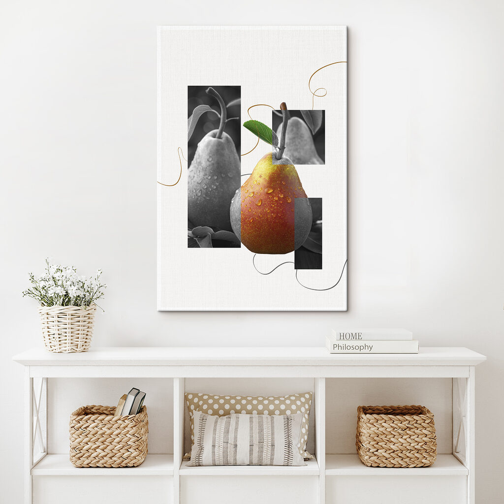 Pear with water drops on it