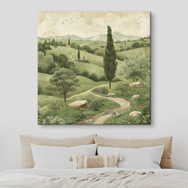 Landschap met bomen en een weg Landschap met bomen en een weg