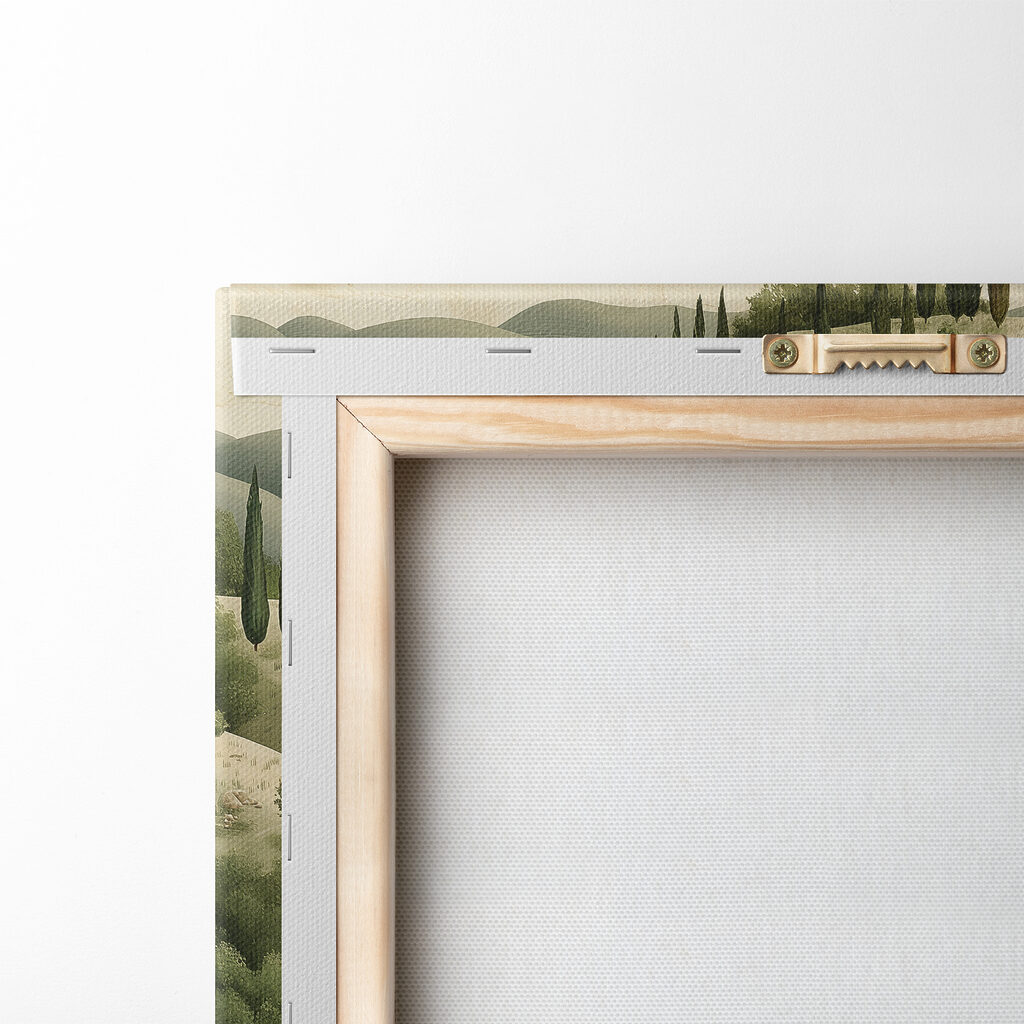 Painting of a landscape with houses and trees Painting of a landscape with houses and trees