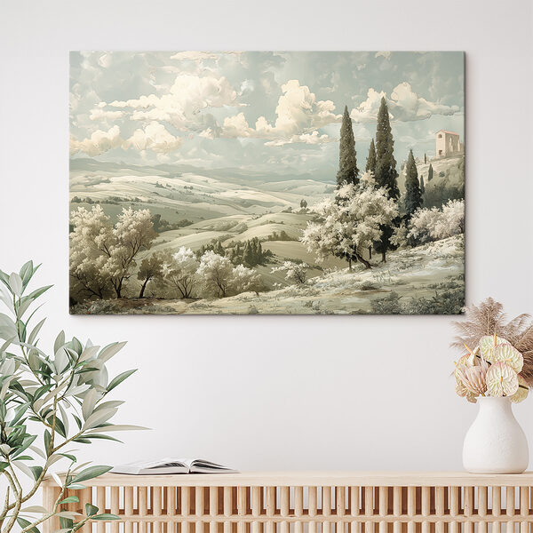 Landschap met bomen en heuvels Landschap met bomen en heuvels