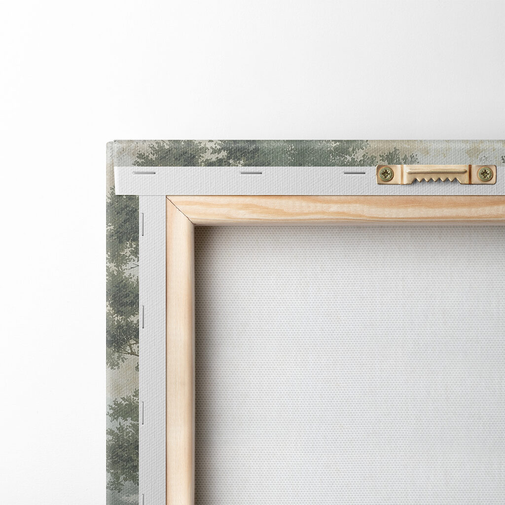Painting of trees on a hill