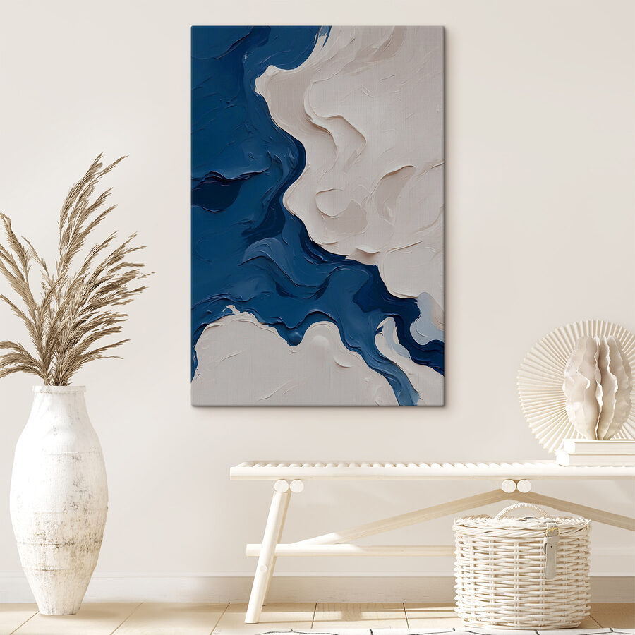 Blauwe en witte verf