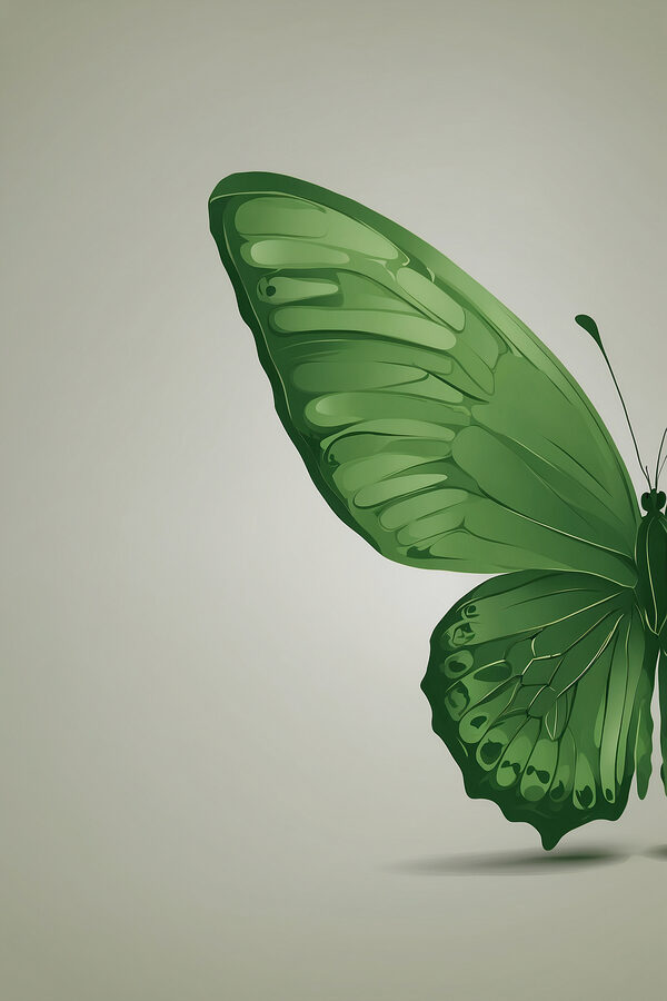 Groene vlinder met vleugels Groene vlinder met vleugels