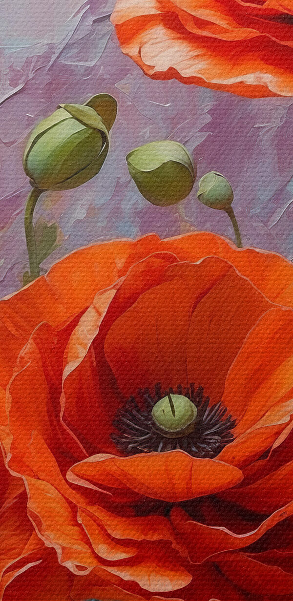 Schilderij van rode bloemen Schilderij van rode bloemen