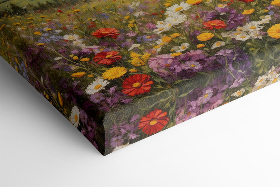 Veld met kleurrijke bloemen