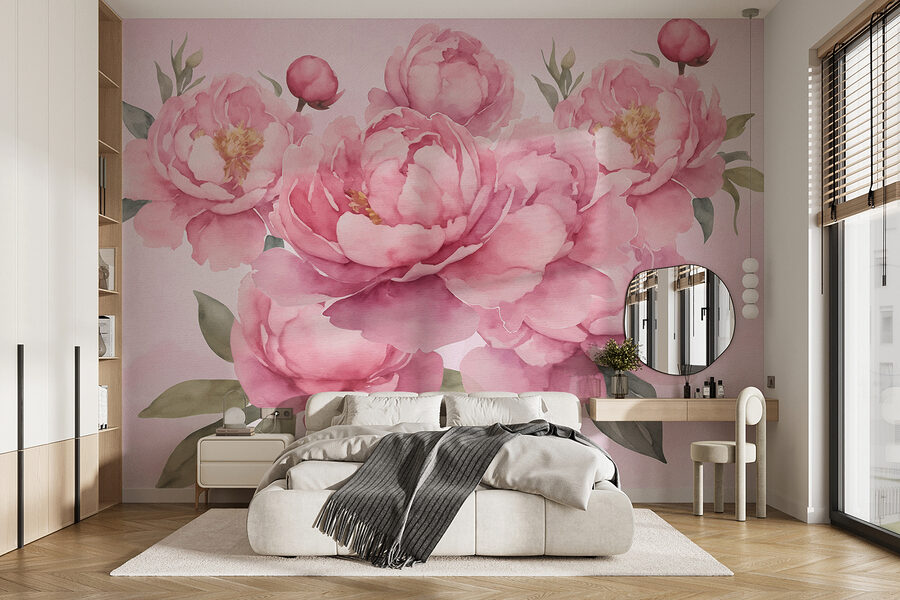 Groep roze bloemen