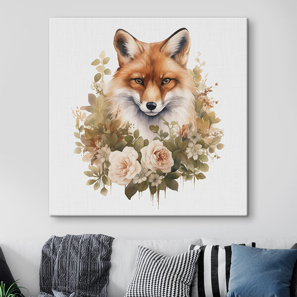 Vos met bloemen eromheen Vos met bloemen eromheen
