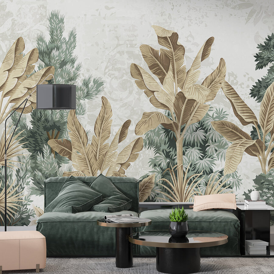 Behang met verschillende planten