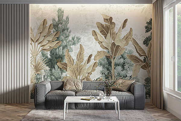 Behang met verschillende planten Behang met verschillende planten