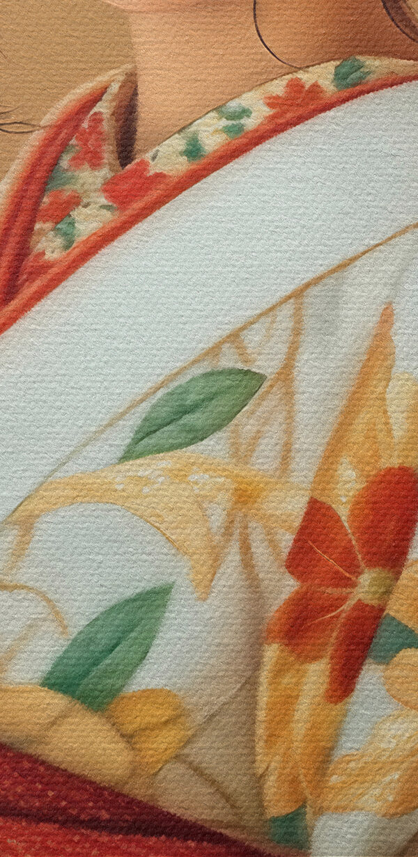 Vrouw met bloemen in haar haar Vrouw met bloemen in haar haar
