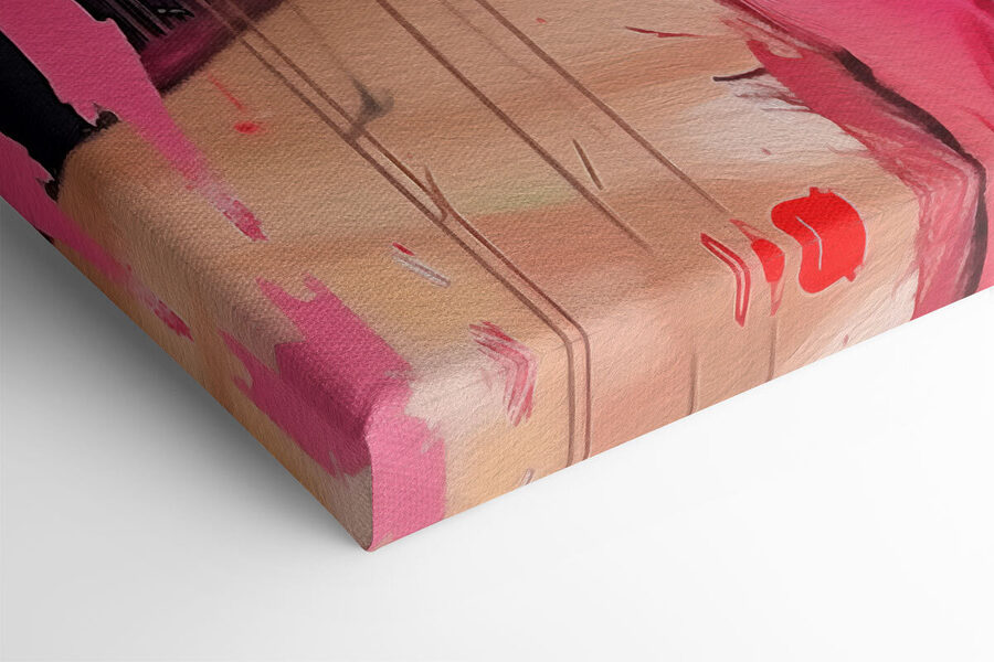 Vrouw met wit haar en roze verf Vrouw met wit haar en roze verf
