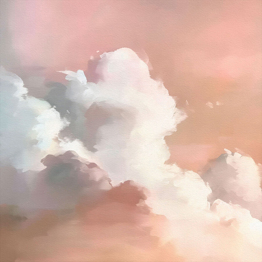 Roze lucht met wolken