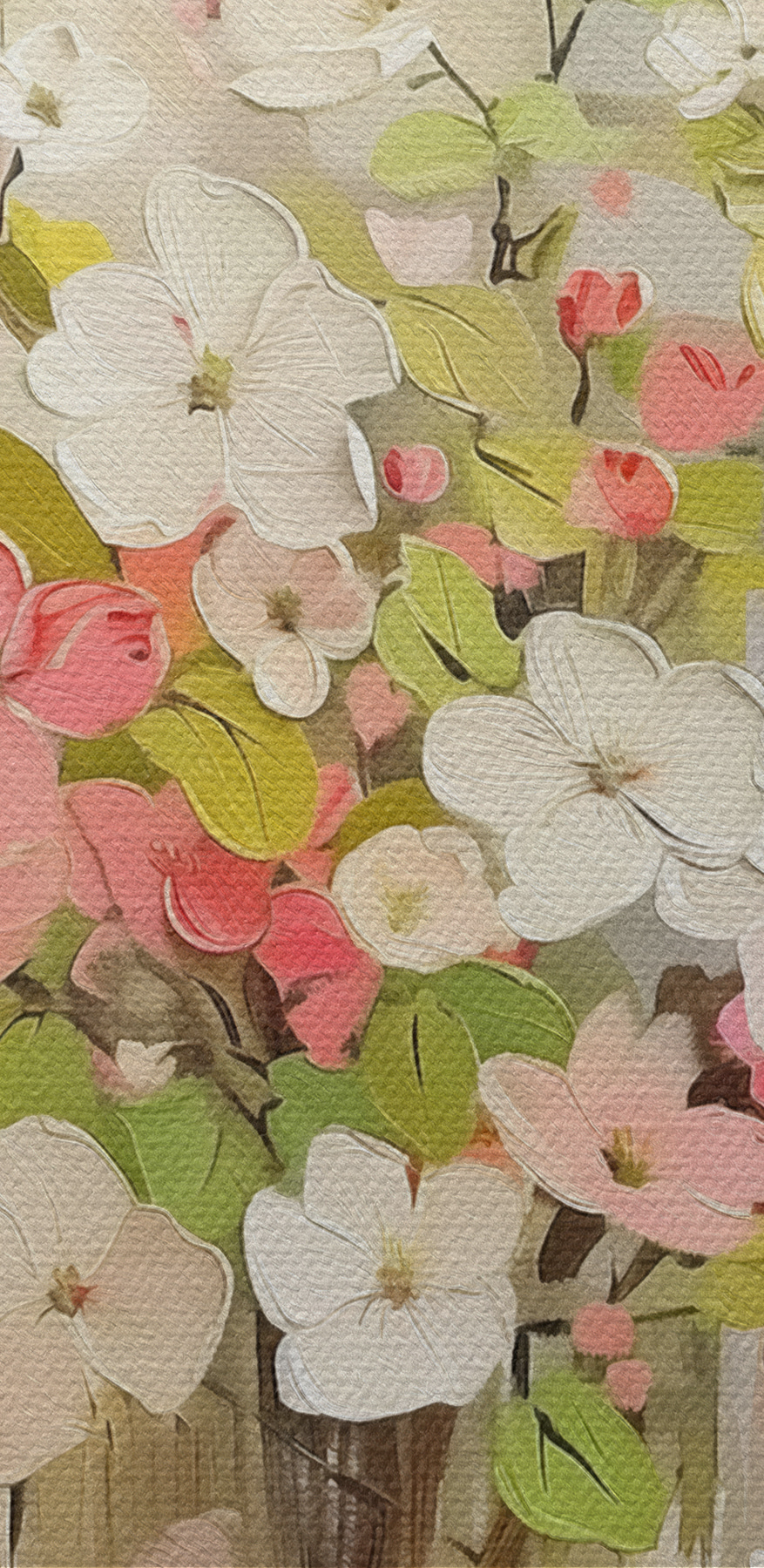 Schilderij van bloemen in een vaas