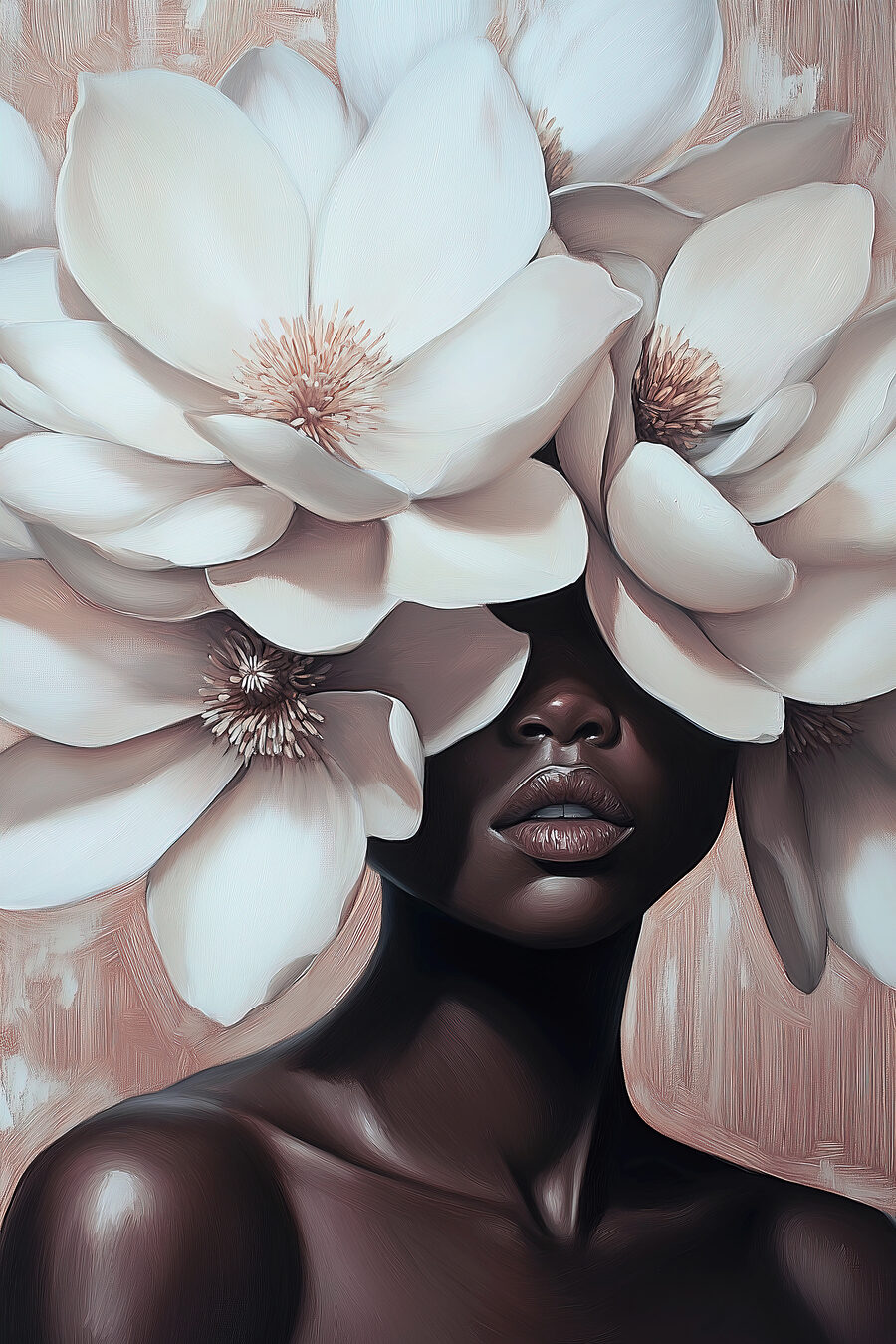 Vrouw met bloemen in haar haar
