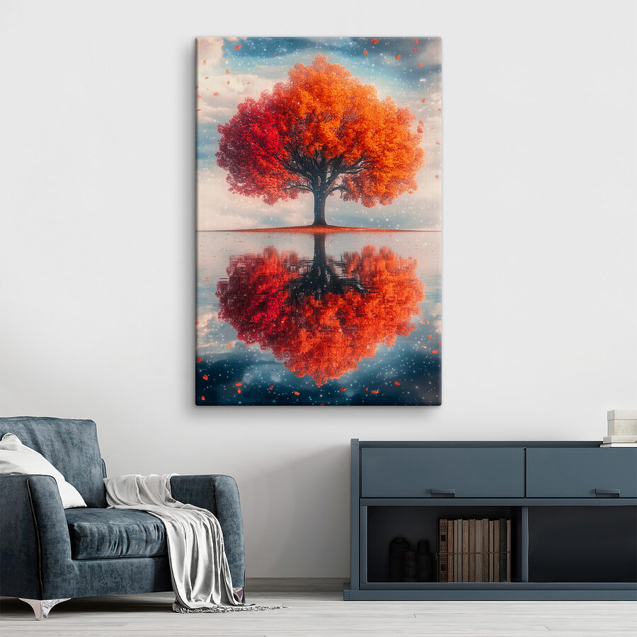 Boom met oranje bladeren