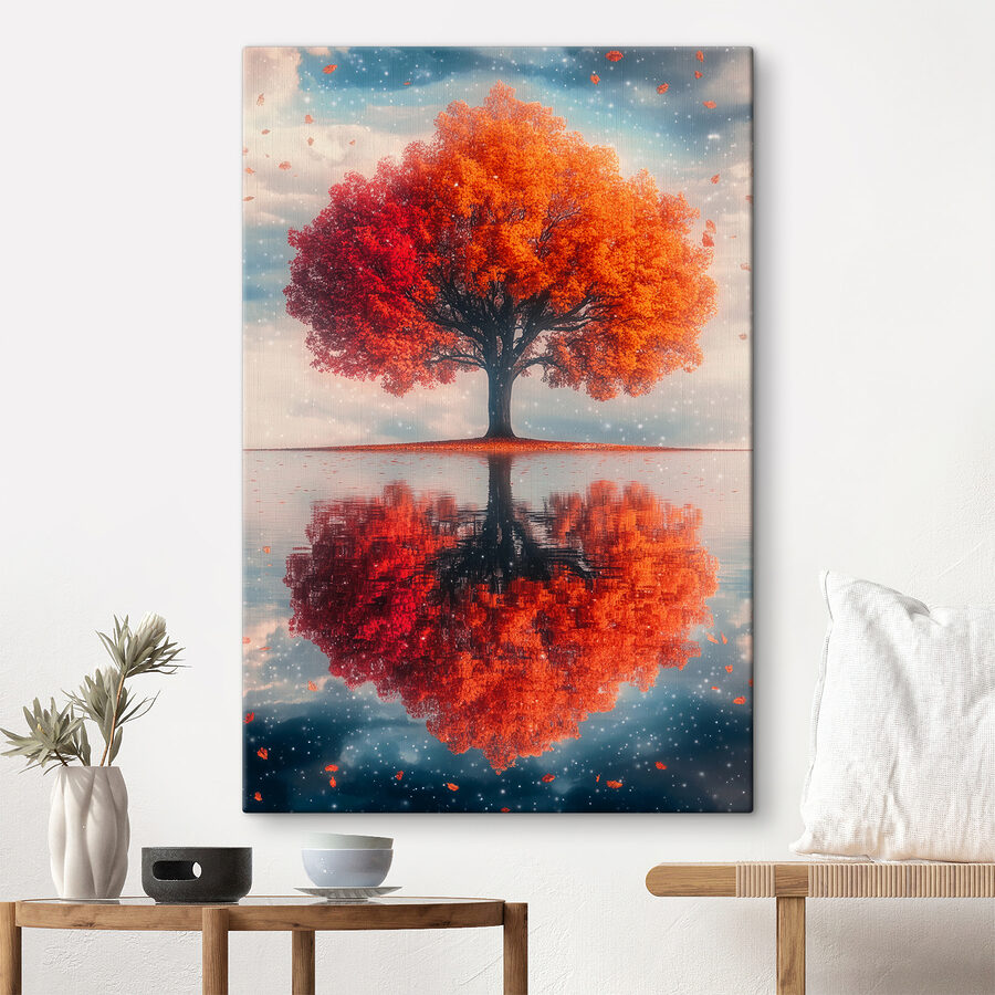 Boom met oranje bladeren