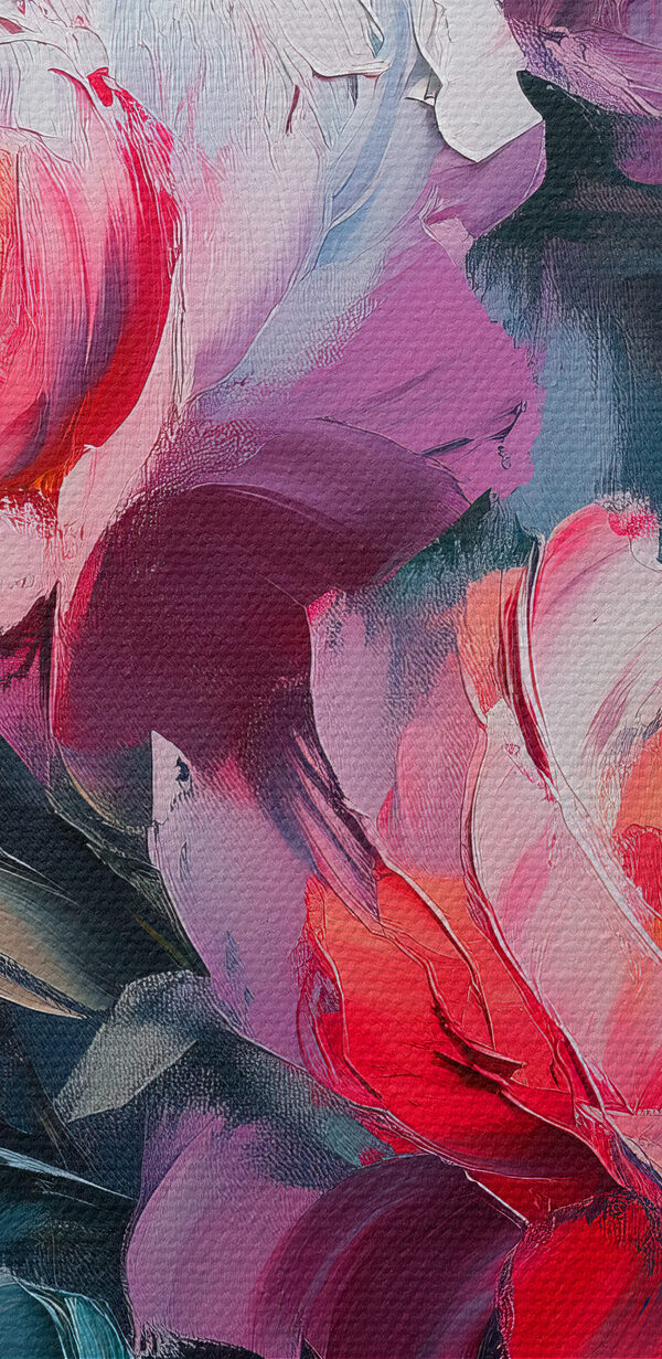 Schilderij van roze bloemen Schilderij van roze bloemen