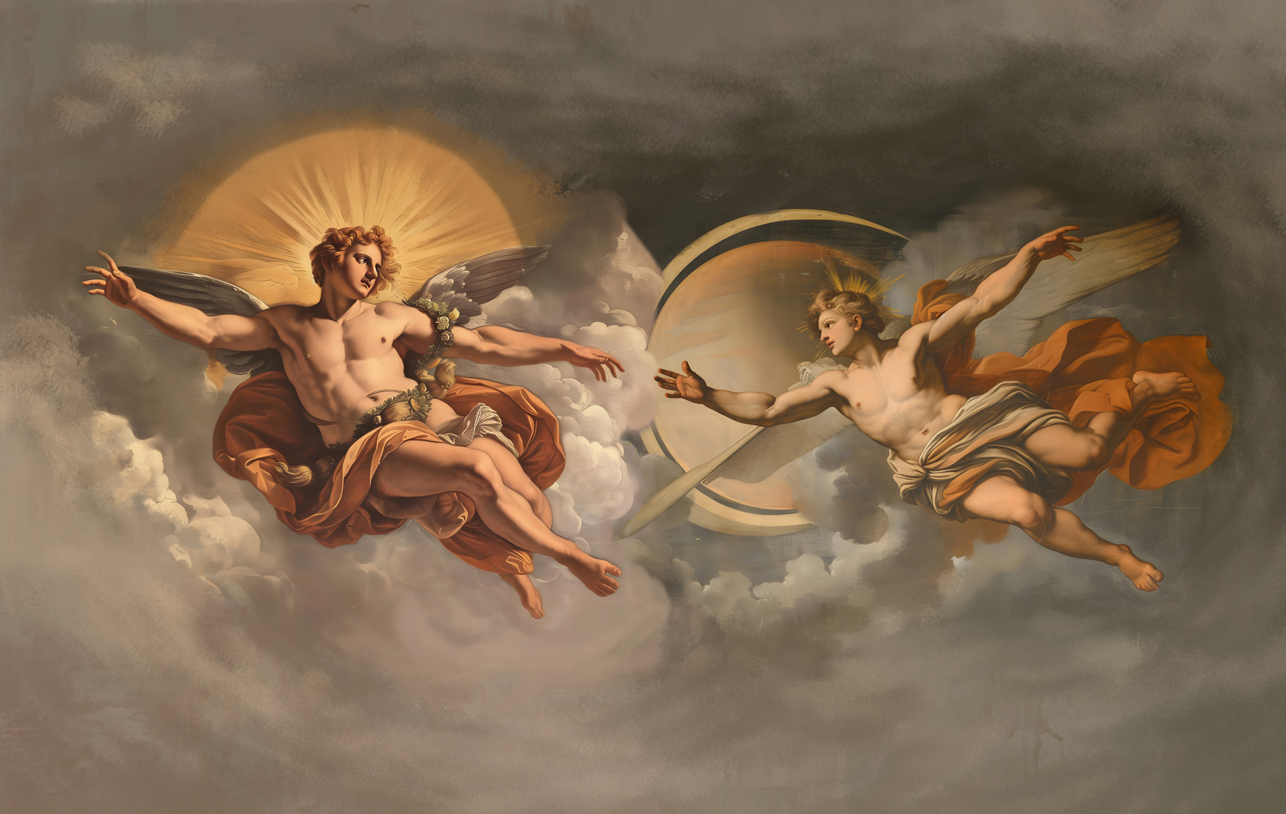 Painting of angels in the sky Painting of angels in the sky