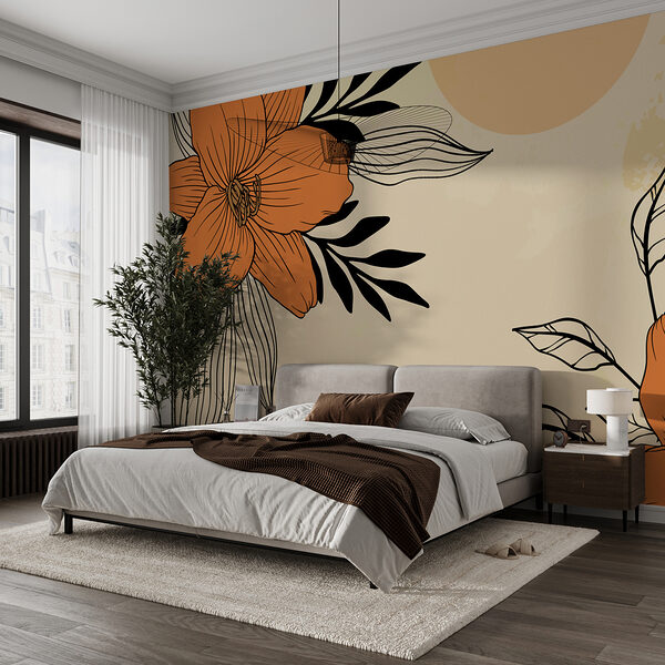 Tekening van bloemen en bladeren Tekening van bloemen en bladeren