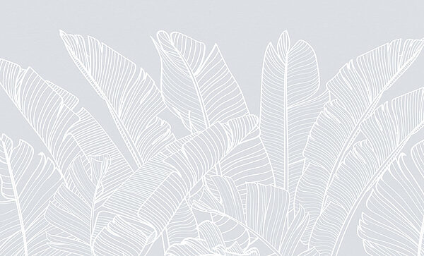 Witte lijntekening van bladeren Witte lijntekening van bladeren