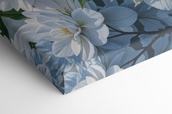 Groep witte en blauwe bloemen Groep witte en blauwe bloemen
