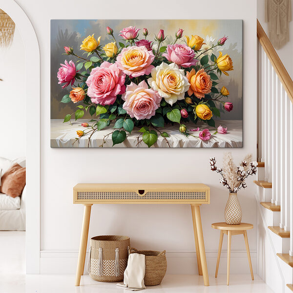 Boeket bloemen op een tafel Boeket bloemen op een tafel