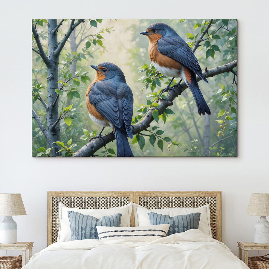Twee vogels op een boomtak Twee vogels op een boomtak