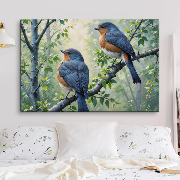 Twee vogels op een boomtak Twee vogels op een boomtak