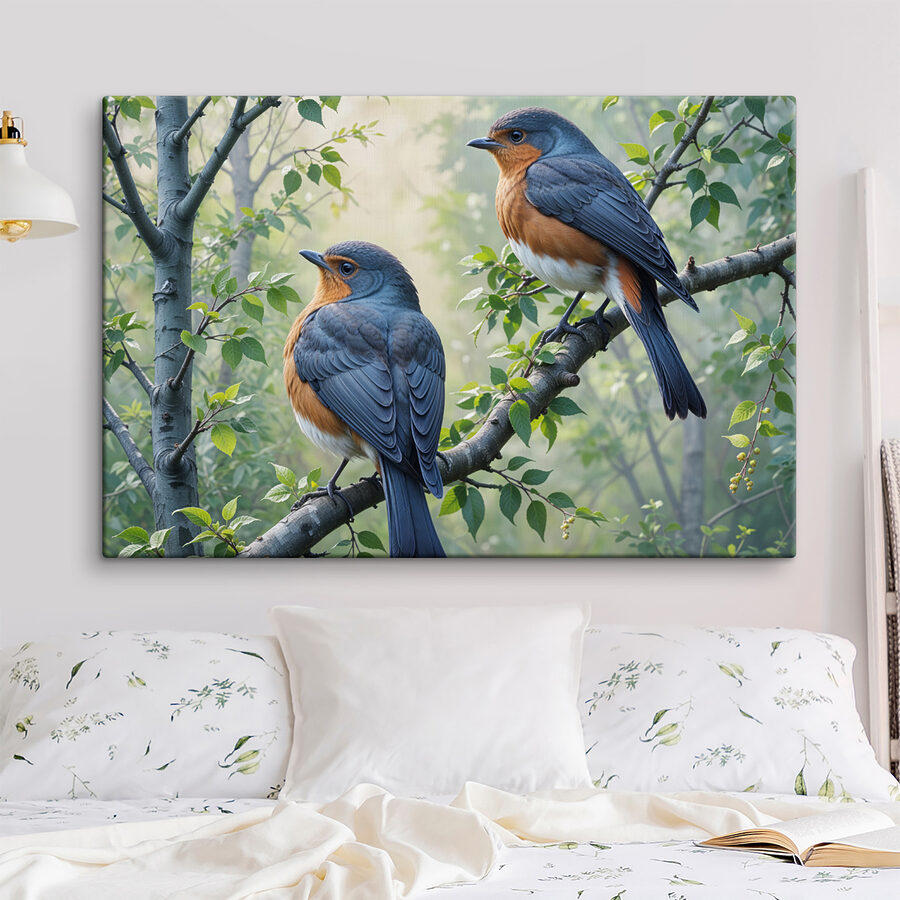 Twee vogels op een boomtak Twee vogels op een boomtak