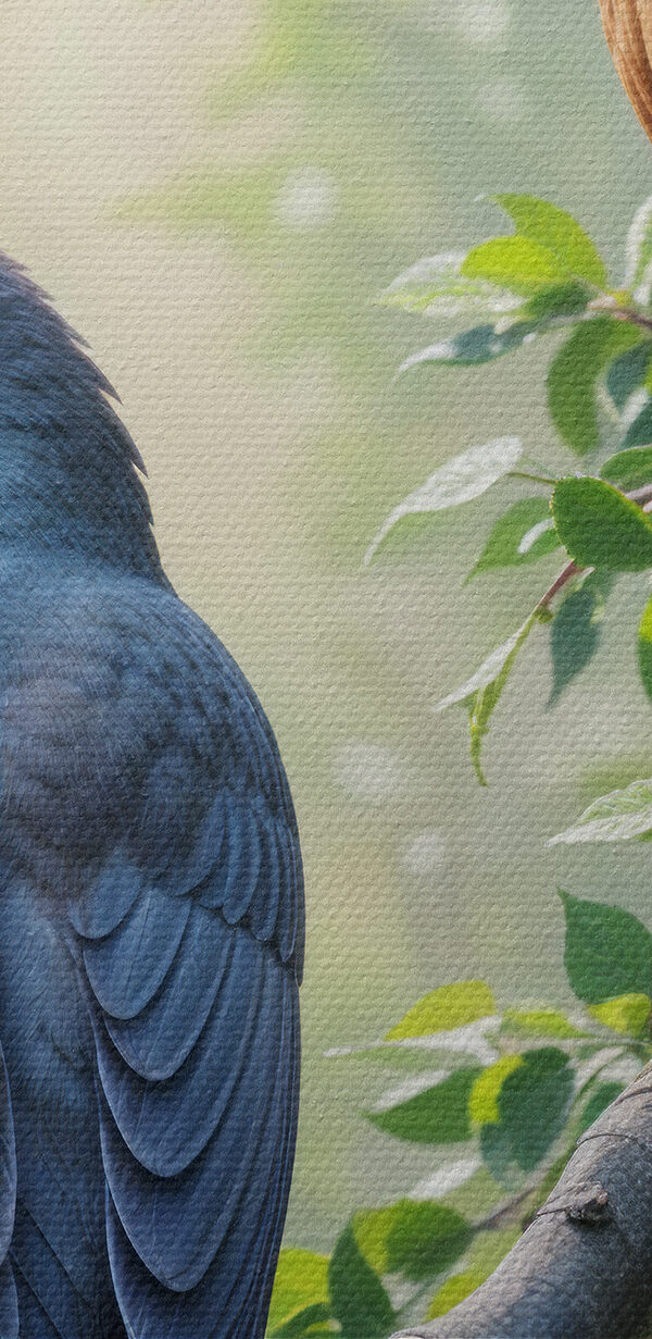Twee vogels op een boomtak Twee vogels op een boomtak