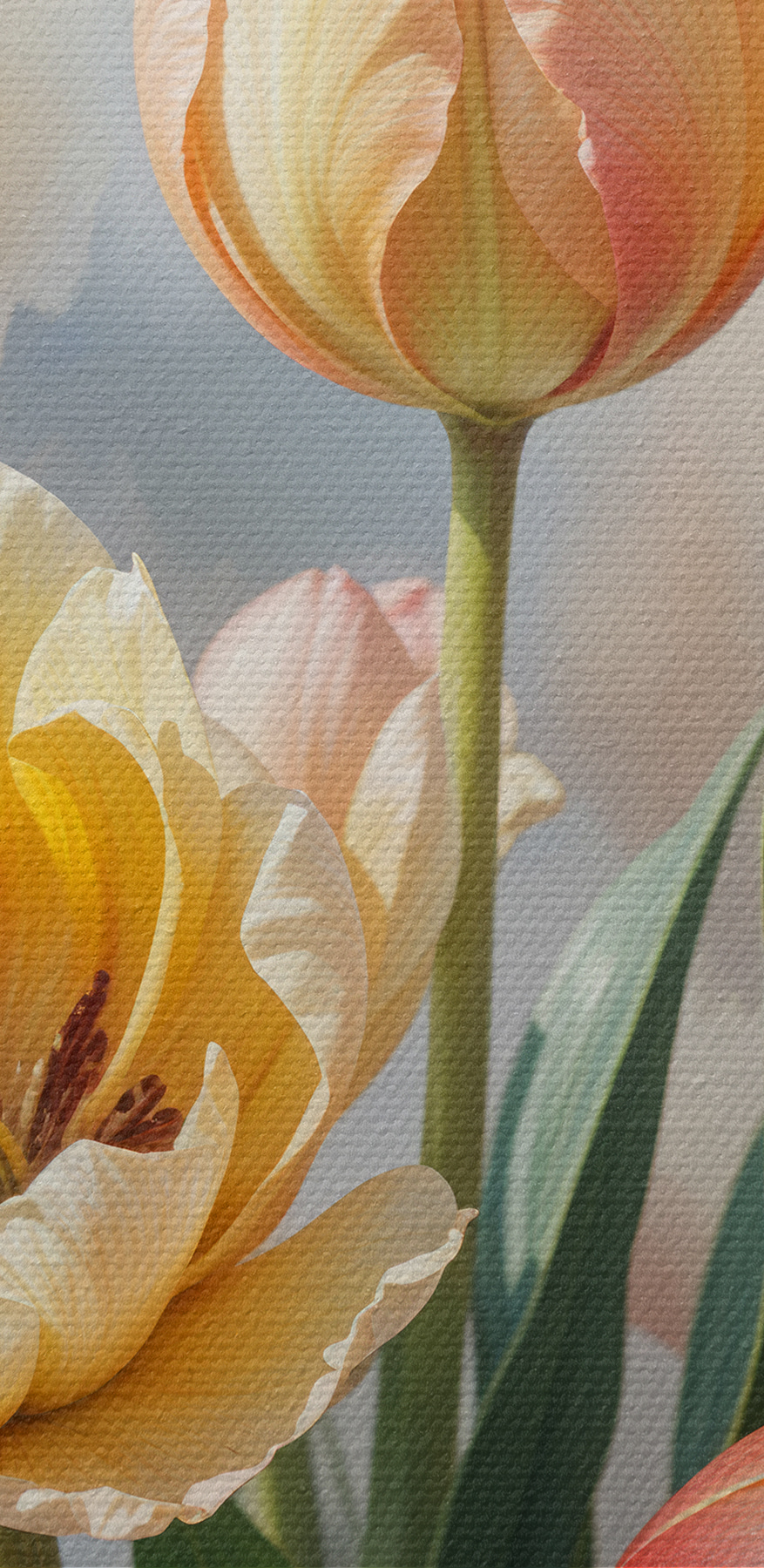 Groep tulpen in een vaas