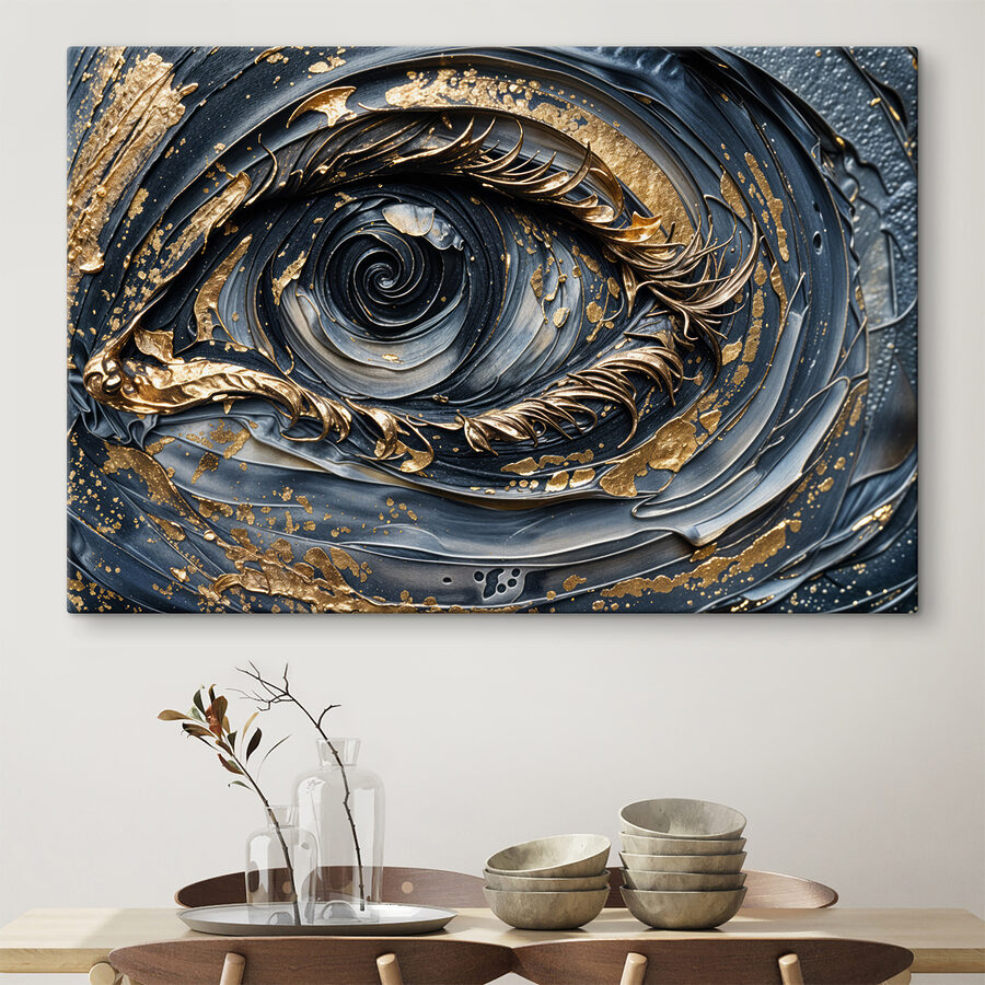 Close-up van een schilderij
