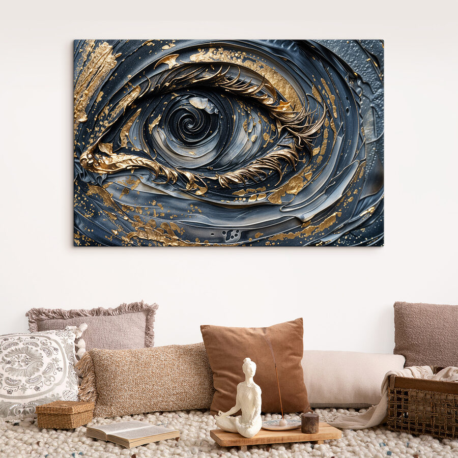 Close-up van een schilderij