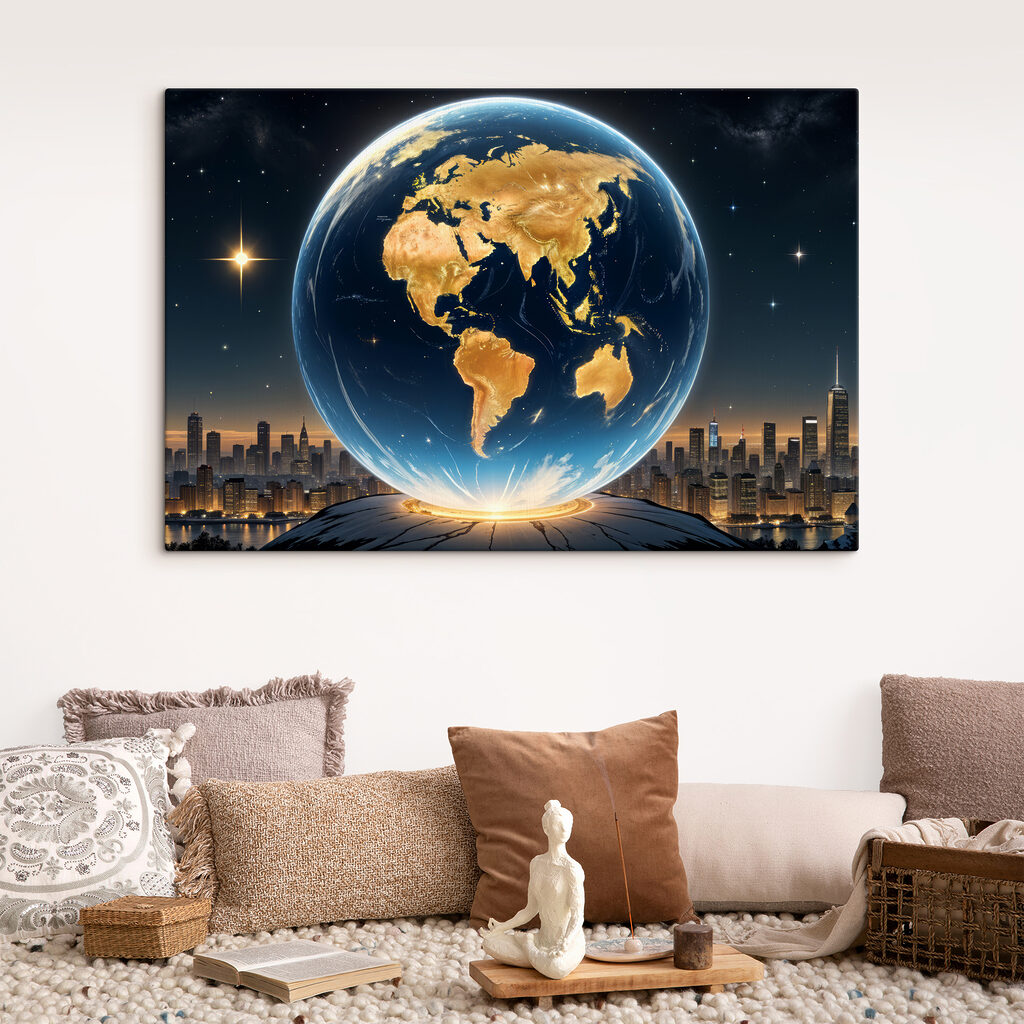 Globe with lights on it Globe with lights on it