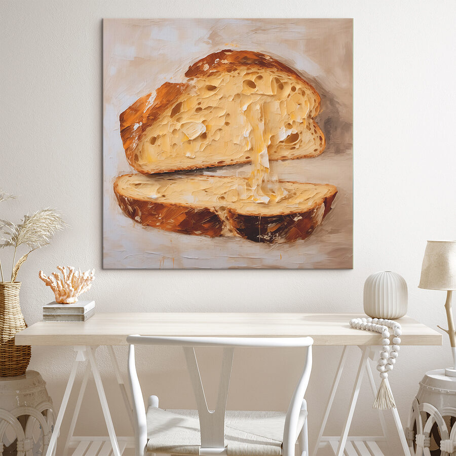 Stuk brood met gaten erin