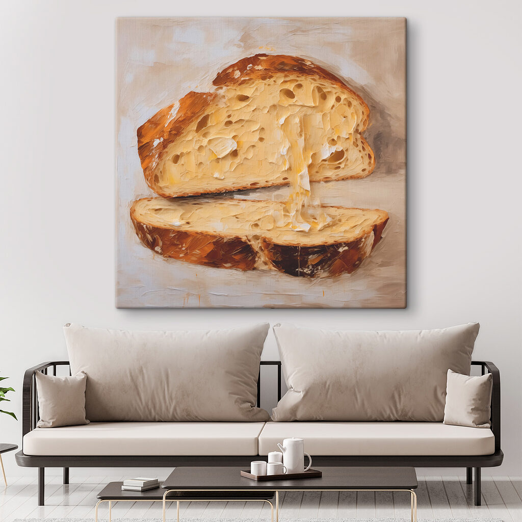 Piece of bread with holes in it