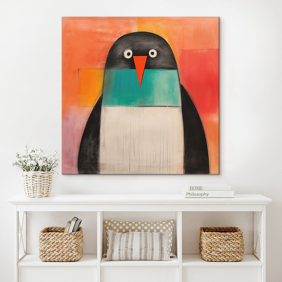 Schilderij van een pinguïn