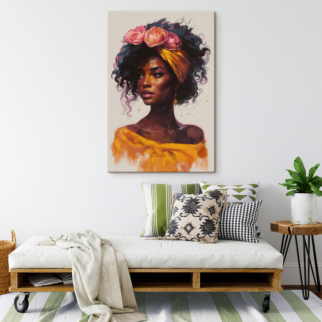Woman with flowers in her hair Woman with flowers in her hair