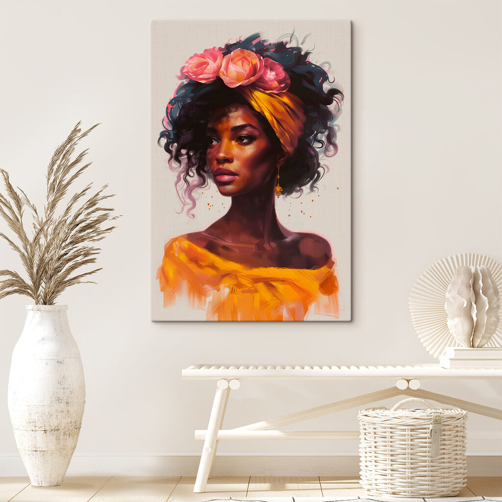 Woman with flowers in her hair Woman with flowers in her hair