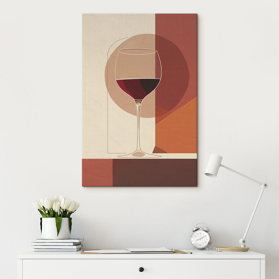Glas wijn met een rode vloeistof erin