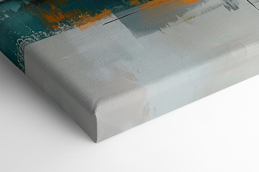 Schilderij van een boot in verschillende kleuren