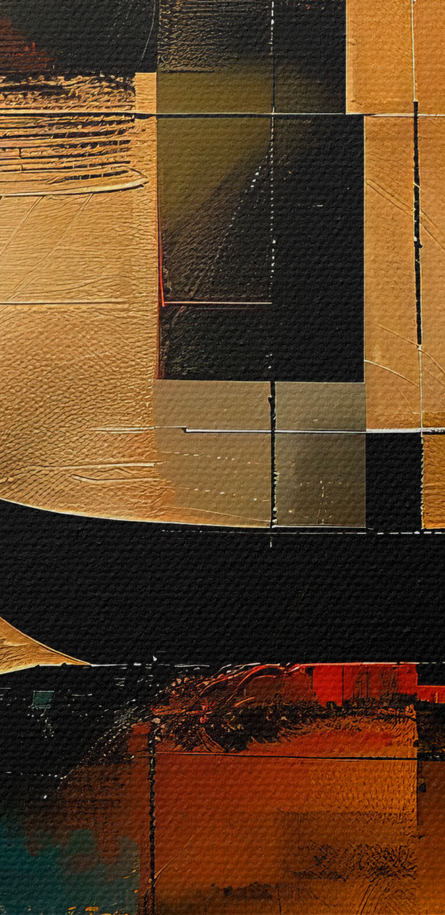 Schilderij van een boot in verschillende kleuren