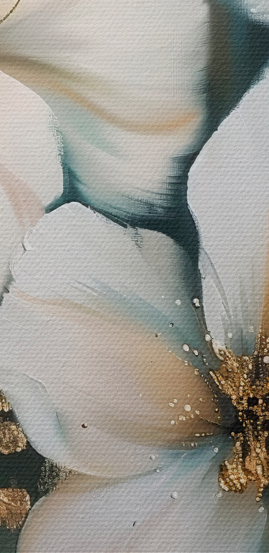 Schilderij van witte bloemen