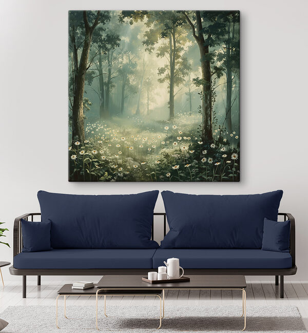Bos met bloemen en bomen Bos met bloemen en bomen