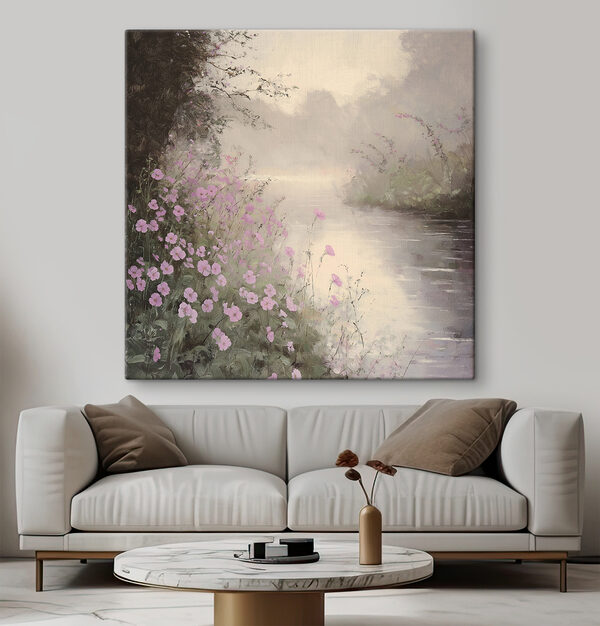 River with purple flowers River with purple flowers