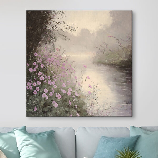 River with purple flowers River with purple flowers