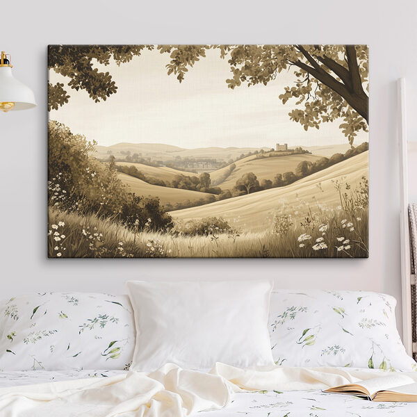 Landschap met heuvels en bomen Landschap met heuvels en bomen