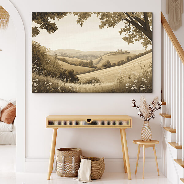 Landschap met heuvels en bomen Landschap met heuvels en bomen