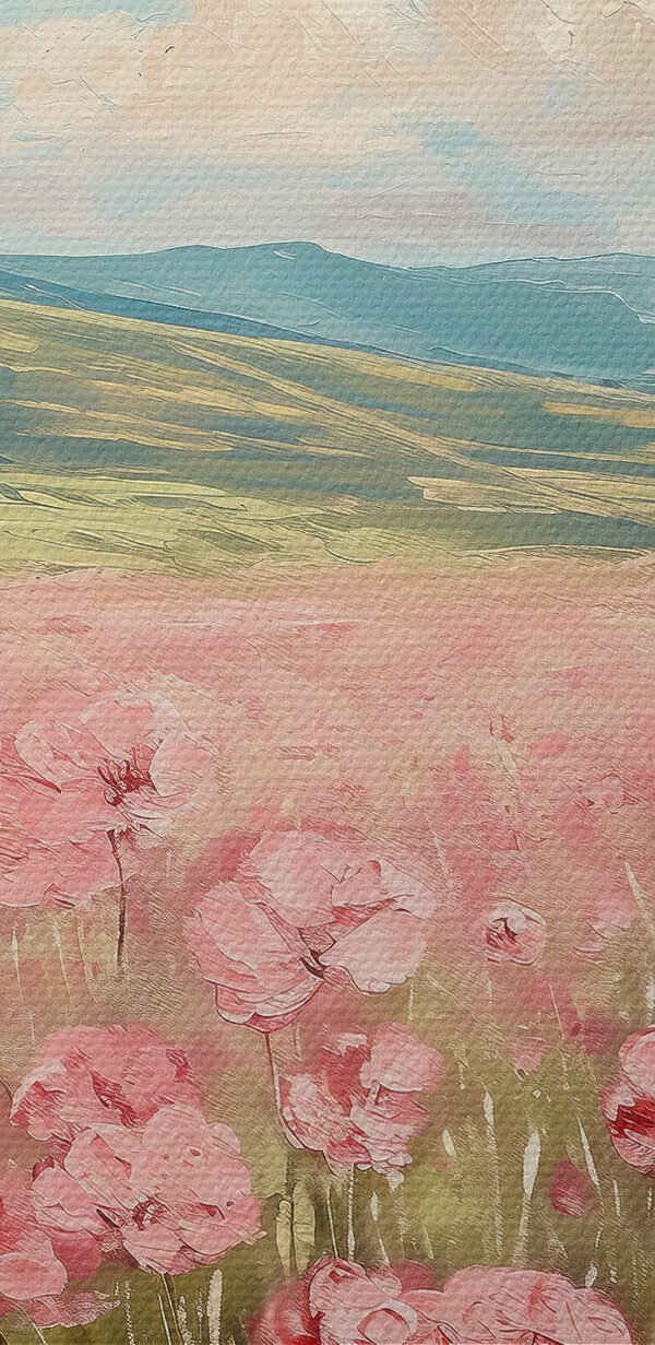 Veld met roze bloemen Veld met roze bloemen